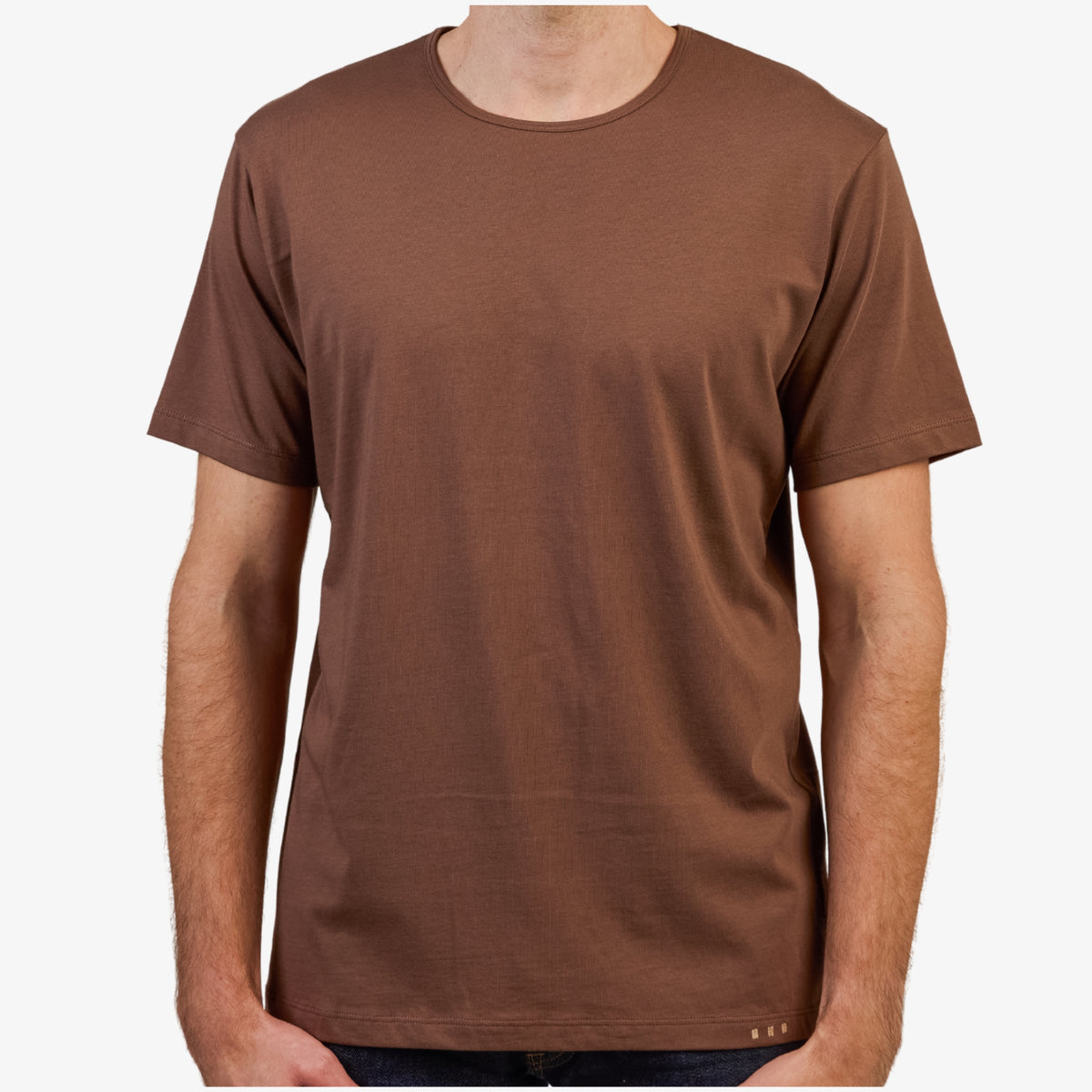 Men' s Brown Pima Cotton T-Shirt Short Sleeve