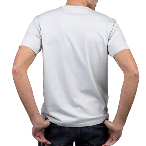 Men's Light Gray T-shirt Short Sleeve Forward Back View