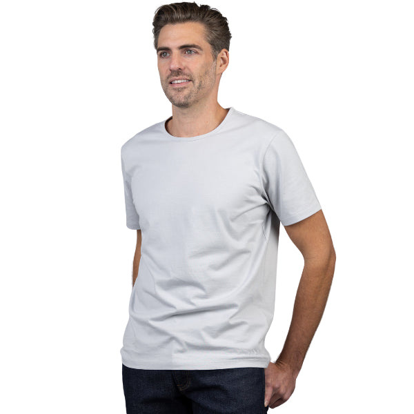 Men's Light Gray T-shirt Short Sleeve Forward Looking View