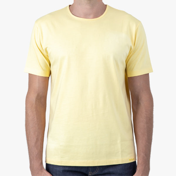 Light Yellow Short Sleeve Classic Crew T-Shirt 100% Peruvian Pima Cotton