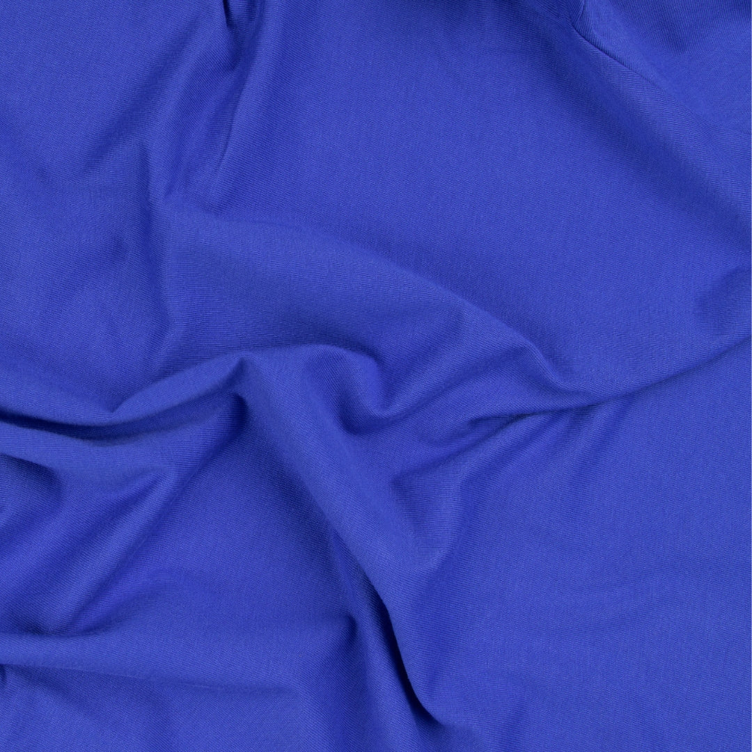 Men's Blue T-Shirt Short Sleeve Fabric Close-up