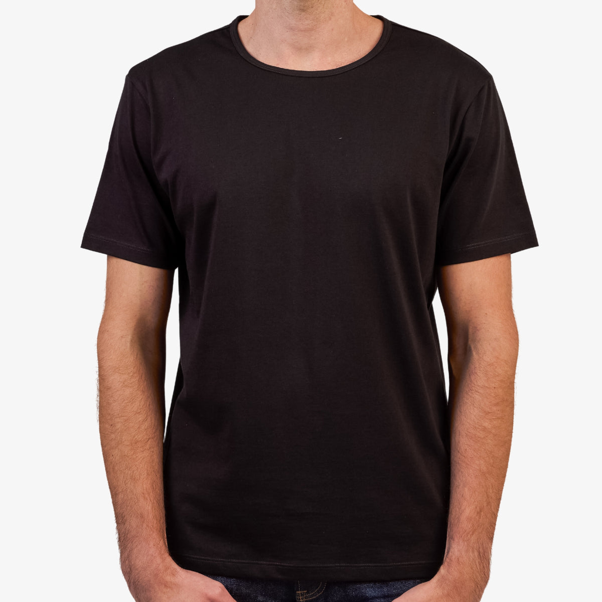 Men's Black Pima Cotton T-Shirt Short Sleeve