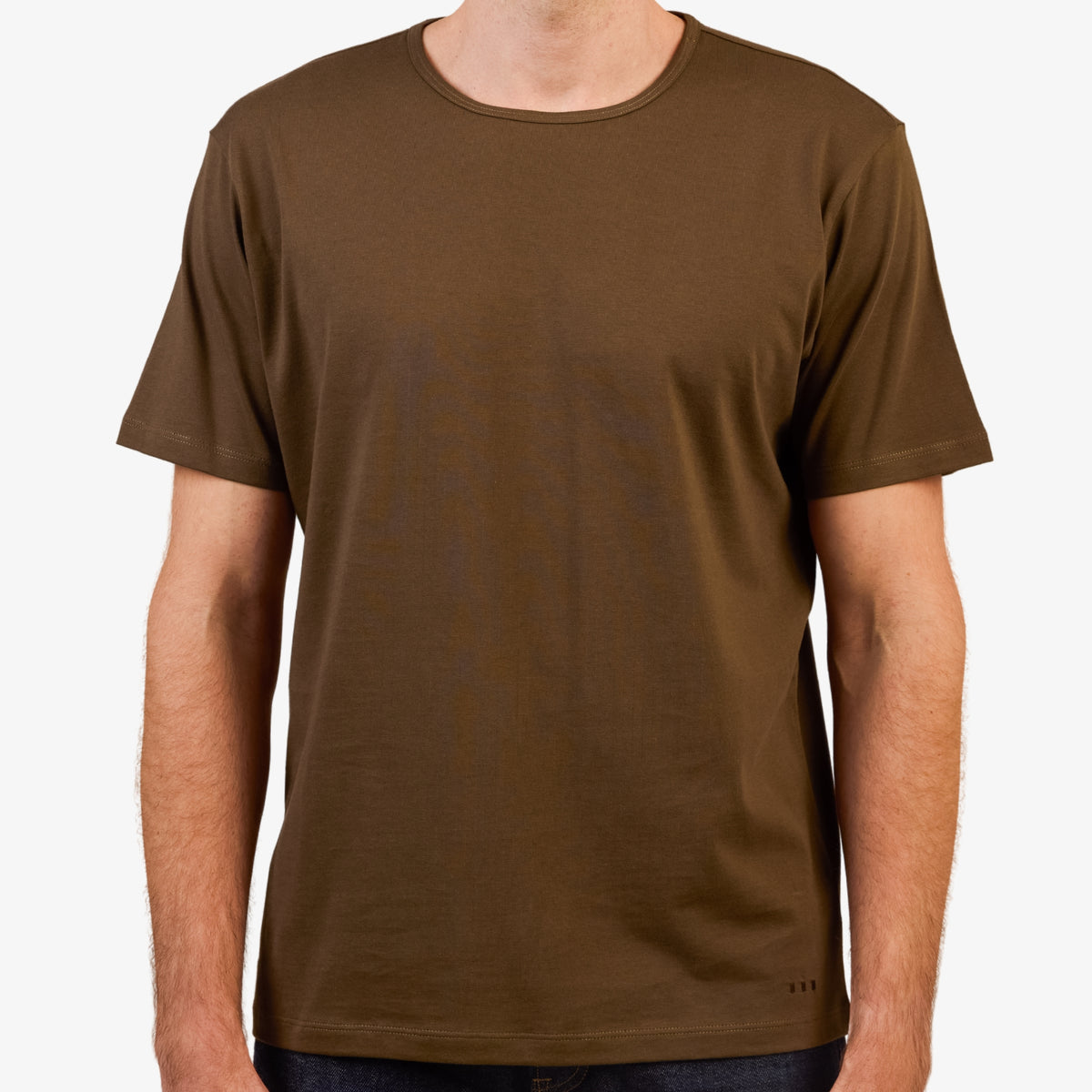 Men' s Dark Green Pima Cotton T-Shirt Short Sleeve 