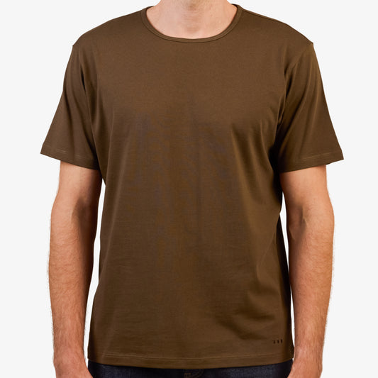 Men' s Dark Green Pima Cotton T-Shirt Short Sleeve 