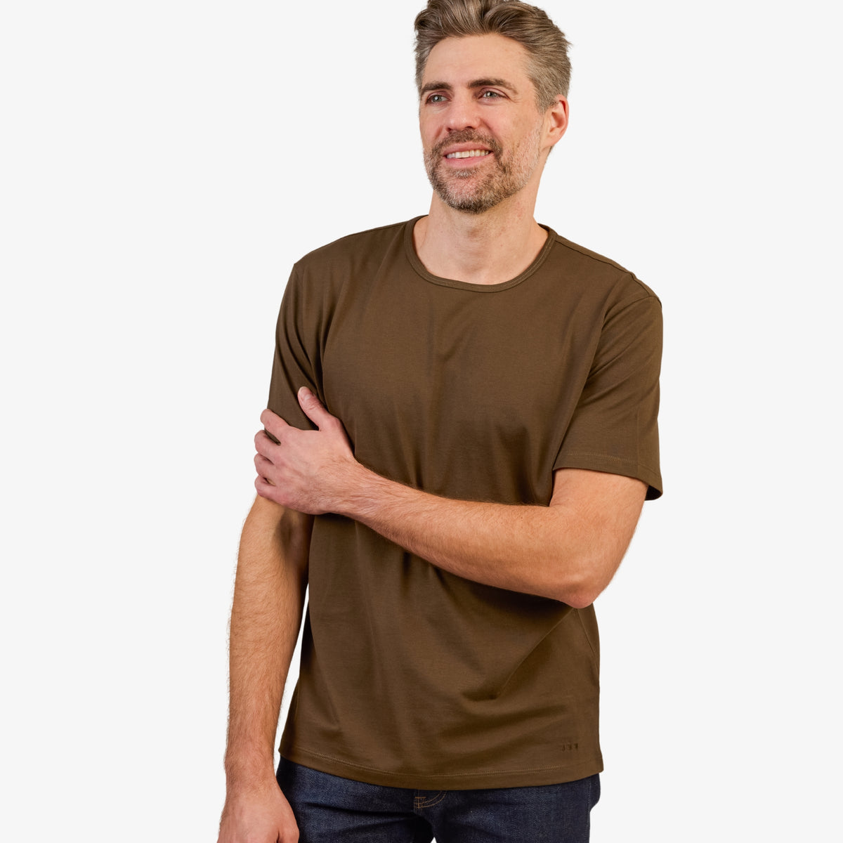 Men' s Dark Green Pima Cotton T-Shirt Short Sleeve 