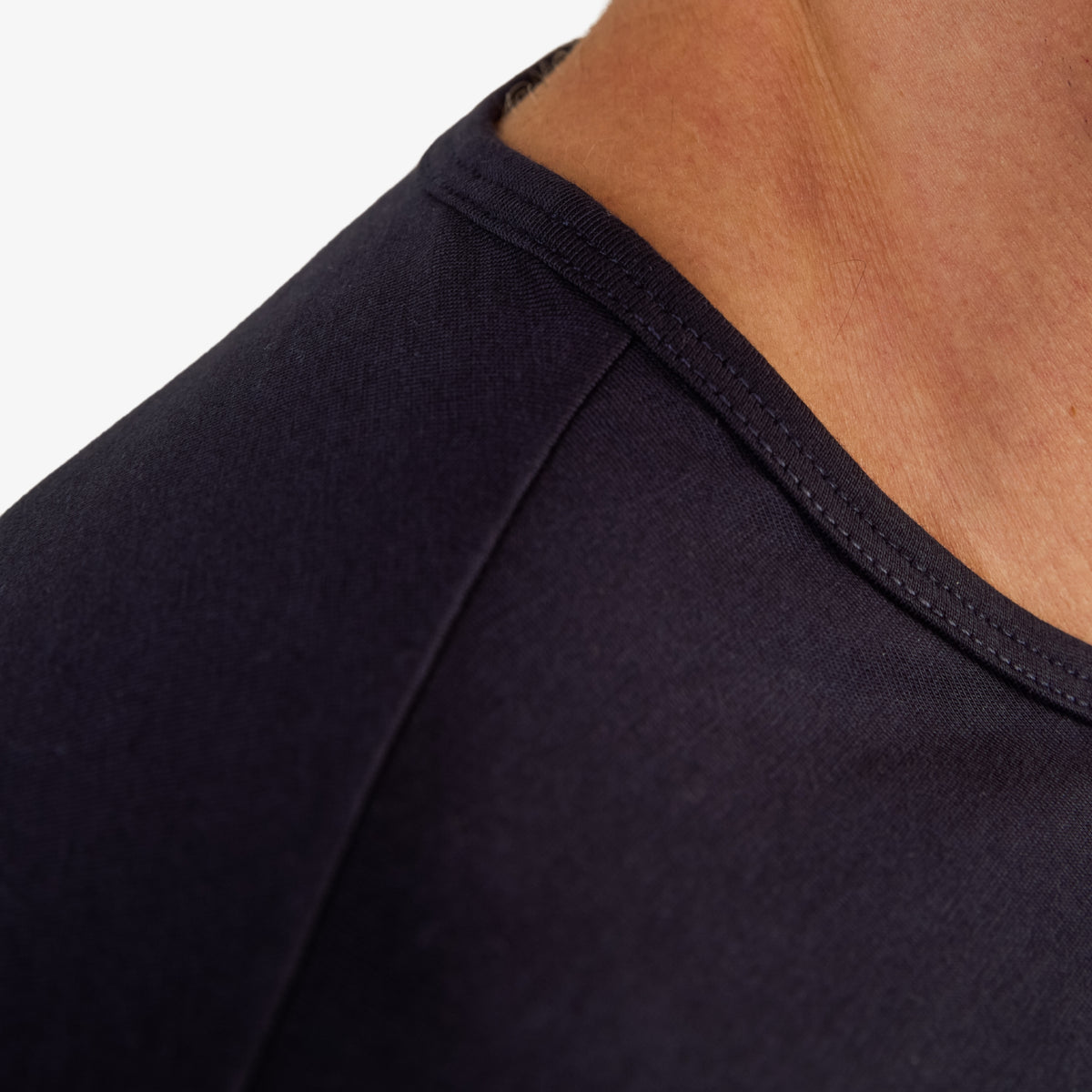 Men's Dark Navy Pima Cotton T-Shirt Short Sleeve Shoulder Seam