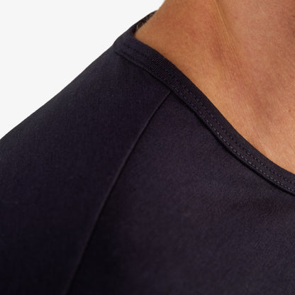 Men's Dark Navy Pima Cotton T-Shirt Short Sleeve Shoulder Seam