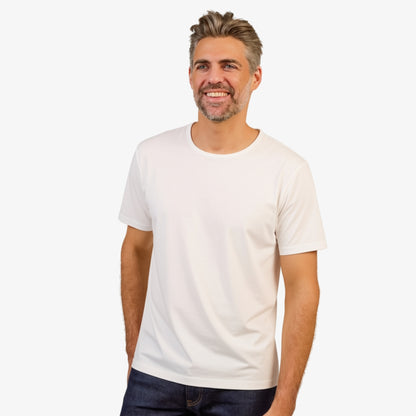 Men's White Pima Cotton T-Shirt Short Sleeve