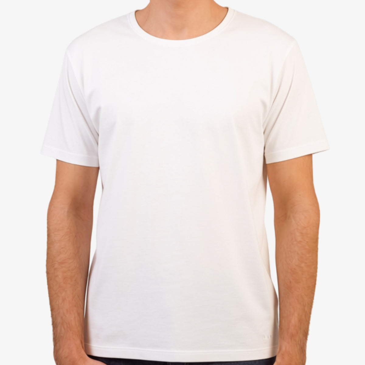 Men's White Pima Cotton T-Shirt Short Sleeve