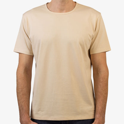 BEIGE | Short Sleeve Classic Crew T-Shirt 100% Pima