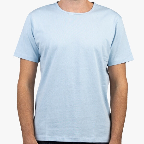 Light Blue Short Sleeve Classic Crew T-Shirt 100% Peruvian Pima Cotton