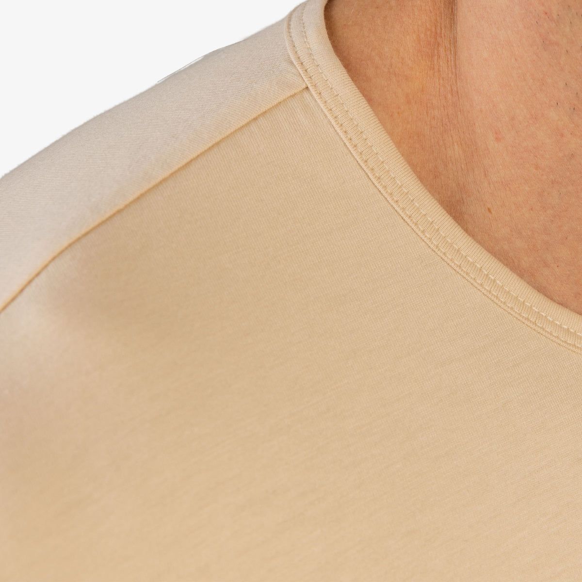 BEIGE | Short Sleeve Classic Crew T-Shirt 100% Pima