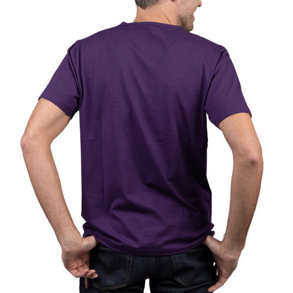 Men's Purple T-shirt Short Sleeve Back View
