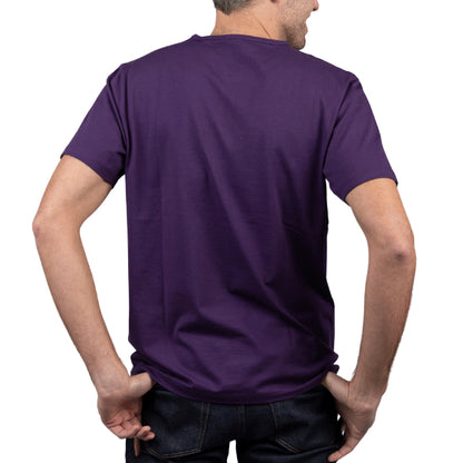 Men's Purple T-shirt Short Sleeve Back View