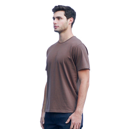 Men's Brown T-shirts Short Sleeve Side View