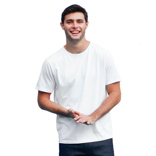Men's White T-shirts Short Sleeve Front View