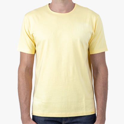 Light Yellow Short Sleeve Classic Crew T-Shirt 100% Peruvian Pima Cotton